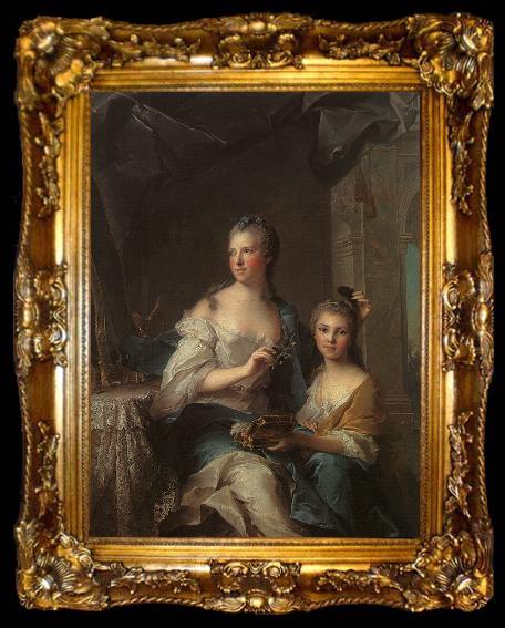 framed  Jean Marc Nattier Madame Marsollier and her Daughter, ta009-2